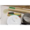 Image 4 : White Enamel Pot with Lid and Assorted Kitchenware