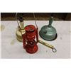 Image 2 : Pair of Gas Lanterns with Brass Pump and Small Barn Lantern