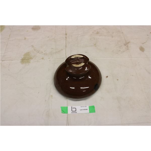 Large Brown Porcelain Telephone Insulator