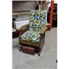 Image 1 : Oak Glider Chair with Armrests and Folding Footrest