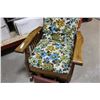 Image 2 : Oak Glider Chair with Armrests and Folding Footrest