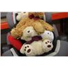 Image 3 : Child's Car Seat with Three Stuffed Teddy Bears