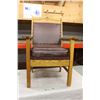 Image 1 : Wooden Chair with Armrests and Leather Cushions