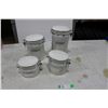 Image 1 : Four Piece White Cannister Set with Lids