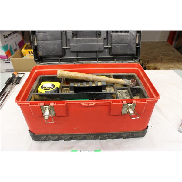 Plastic Tool Box With Some Misc Tools