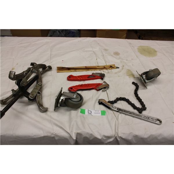 Pulley Puller, Caster Wheels, Misc Tools