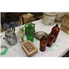 Image 1 : Tea Pots and Glass Vase, Javex Bottles