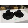 Image 1 : (2X THE MONEY) 2 Black Felt Cowboy Hats