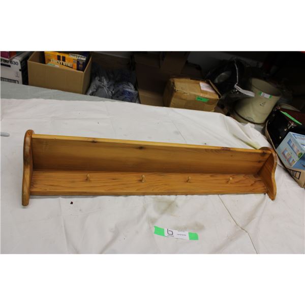 Wooden Coat Rack Shelf 31" long, 12" wide