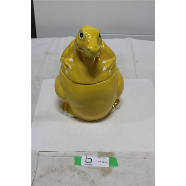 Yellow Dinosaur Cookie Jar with Lid