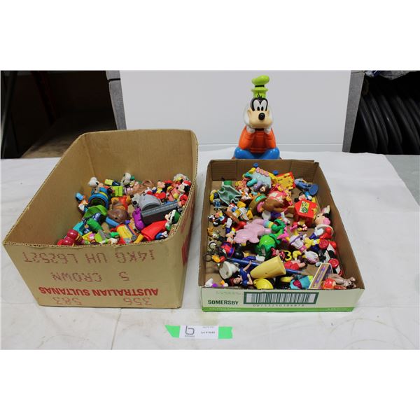 Two Boxes of Disney and Misc Figurine Toys