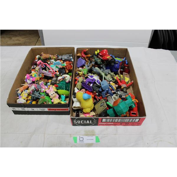 Two Boxes of Misc. Toy Figurines and Action Figures