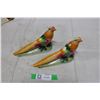 Image 1 : Pair of Painted Bird Ornaments