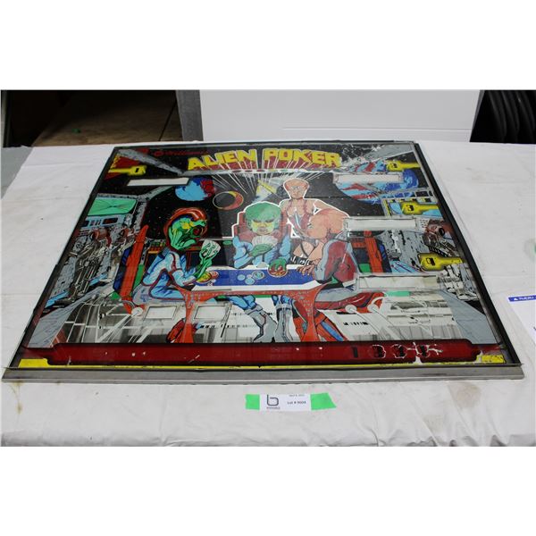 Williams "Alien Poker" Pinball Backglass - used