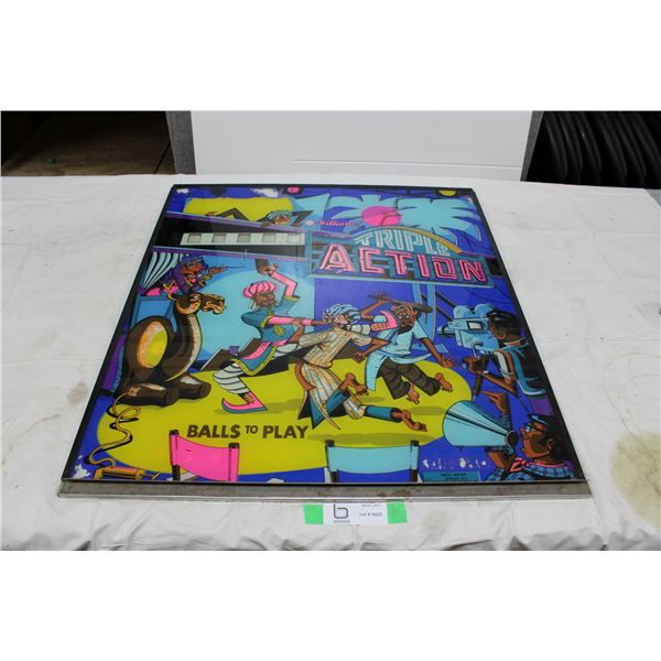 Williams "Triple Action" Pinball Backglass - used