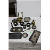 Image 1 : Box Lot of Vintage Plated Silver & Brass Goods