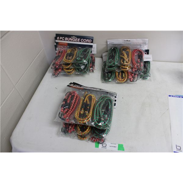 (3X THE MONEY) 6pc Bungee Cords (15 Packs pieces)