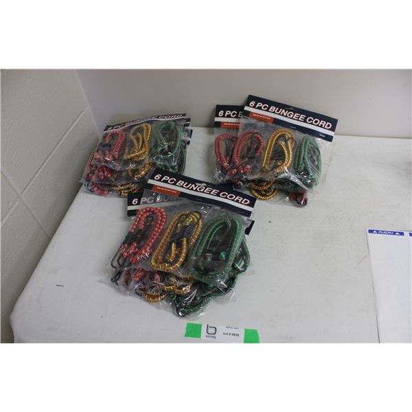(3X THE MONEY) 6pc Bungee Cords (12 Packs Pieces)