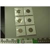 Image 1 : 1922, 1923, 1924, 1927, 1928, 1929 5 cent coins
