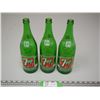 Image 1 : (3) Vintage 28oz 7Up Pop Bottles