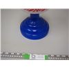 Image 3 : Vintage White, Red and Blue Oil Lamp