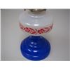Image 4 : Vintage White, Red and Blue Oil Lamp