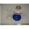 Image 5 : Vintage White, Red and Blue Oil Lamp
