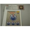 Image 4 : 1983 Edmonton Oilers Hockey Dollar Dave Hunter plus Edmonton Oilers Stickers