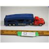 Image 1 : Automobile Carrier Semi Truck and Trailer Metal Tin Toy (9" long)
