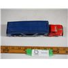 Image 2 : Automobile Carrier Semi Truck and Trailer Metal Tin Toy (9" long)