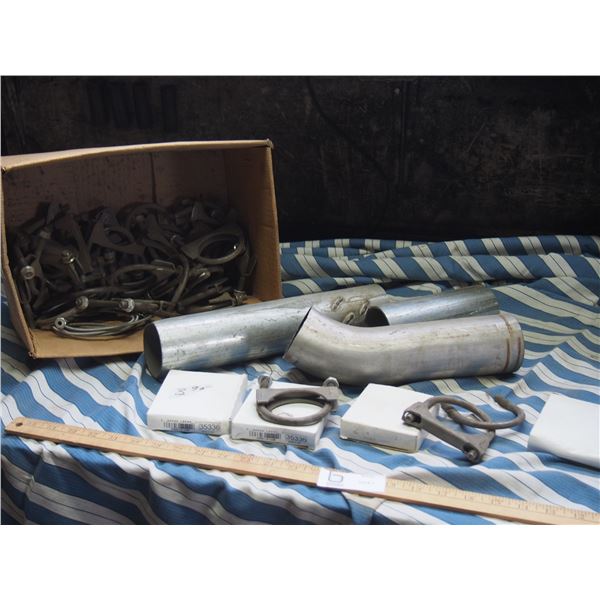 NOS Muffler Clamps and Pipe