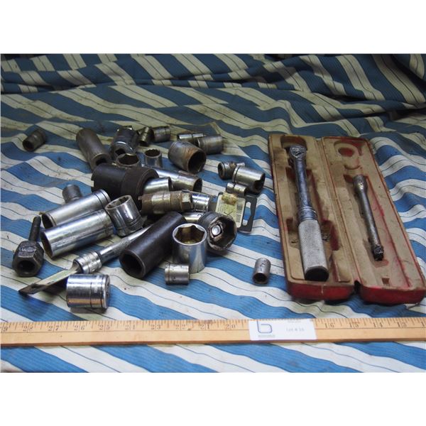 Snap On Torque Wrench with Case Plus Misc Sockets