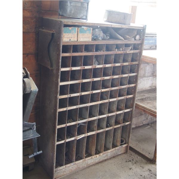 Bolt Bin with Contents Metal 37 by 54" Tall