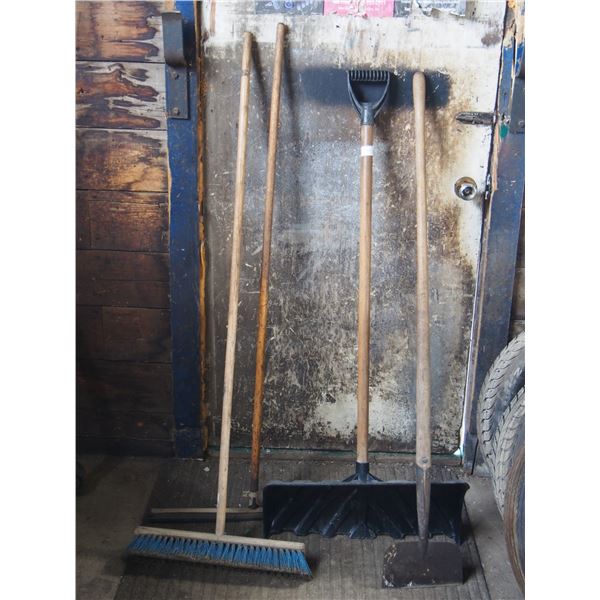 Broom, Snow Scoop, Pick and Squeegee