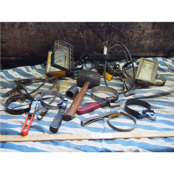 Mallet, Oil Filler Wrenches, Lights and Misc