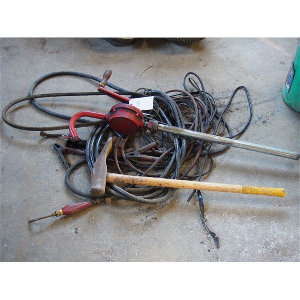 Manual Fuel Pump, Sledge Hammer, Booster Cables and Misc