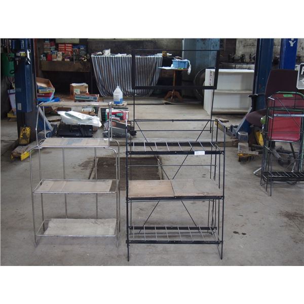 2 Metal Display Storage Racks