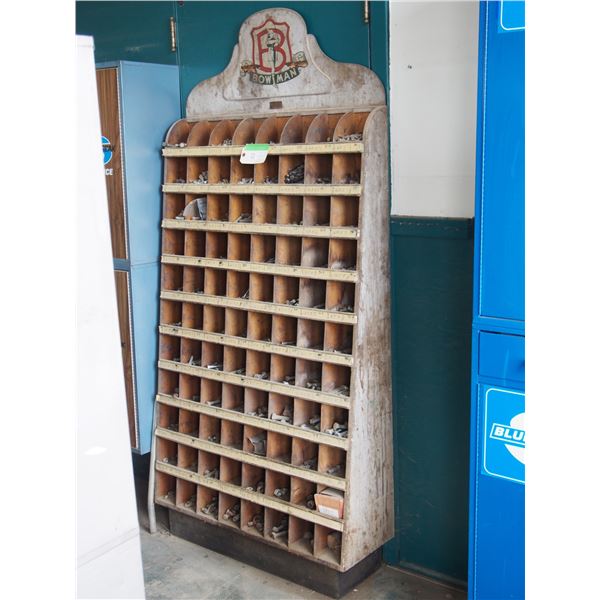 Bowman Wooden Display Rack with Contents 36 by 77" T