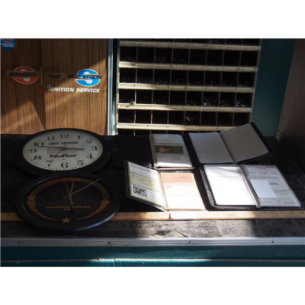 2 Clocks and Misc Business Cards