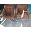Image 1 : 2 Brown Swivel Chairs on Casters