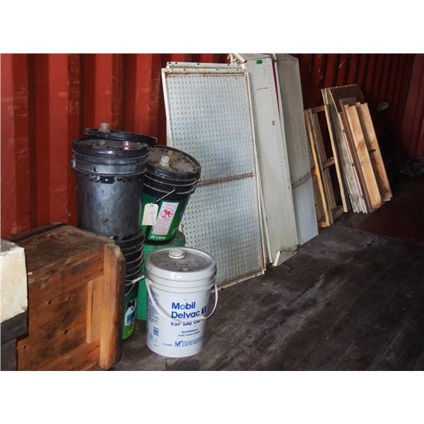 Wooden Crate. Shelving and Misc