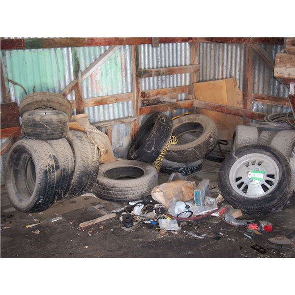 15 Tires Stored Inside Plus Misc