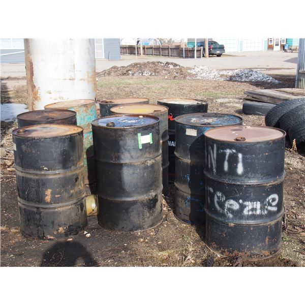 Lot of Metal Oil Barrels