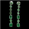 Image 1 : Natural Unheated Oval Emerald Earrings