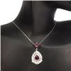 Image 3 : Natural Pear Red Ruby 9x7 MM Necklace