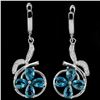 Image 1 : LONDON BLUE TOPAZ & WHITE CZ STERLING silver Earrings