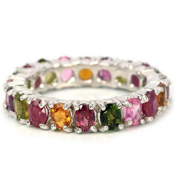 Natural RUBY TOURMALINE & RHODOLITE GARNET Ring