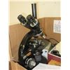 Image 2 : Zeiss Trinocular Microscope with Illuminators and Accessories - Wooden Case