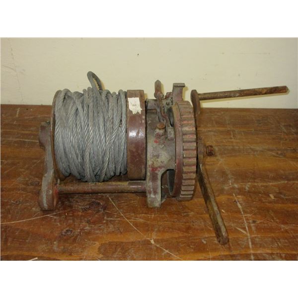 Hand Cranked Winch - Lots of 3/8" Cable