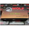 Image 1 : 50 Boxes of New Wolf .223 Ammo - 1,000 Rounds - 55 GR - Copper FMJ - Brass Case